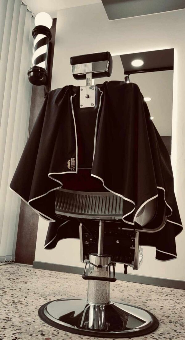 Black mat premium cape with white details - Image 2