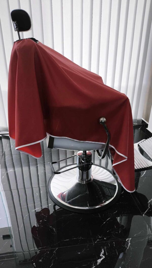 9) RED CAPE WITH WHITE RIBBON & PATCH BARBER - Image 3