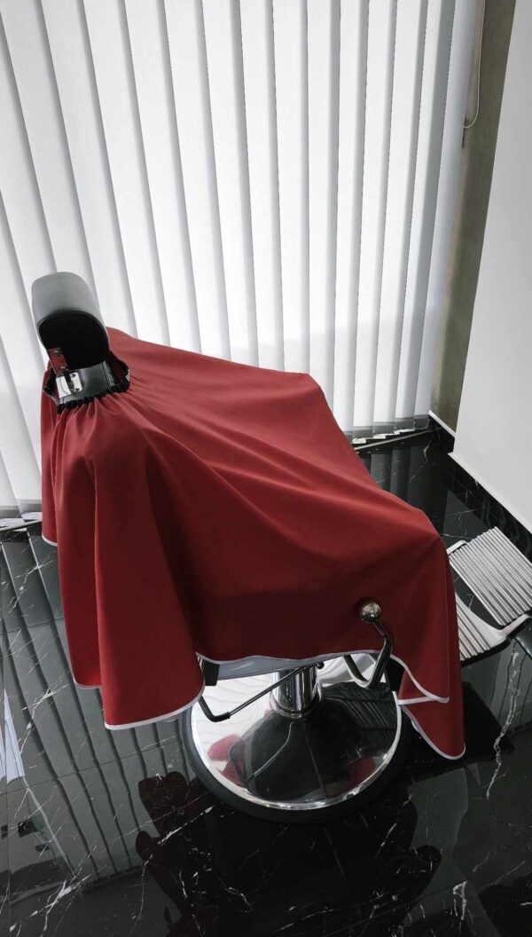 9) RED CAPE WITH WHITE RIBBON & PATCH BARBER - Image 2