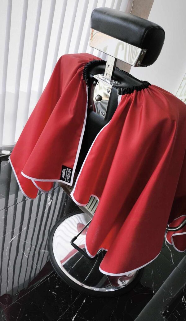 9) RED CAPE WITH WHITE RIBBON & PATCH BARBER - Image 4